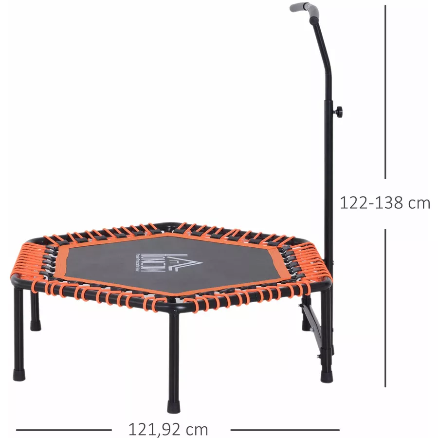 HOMCOM Fitness-Trampolin mit Haltegriff schwarz, orange