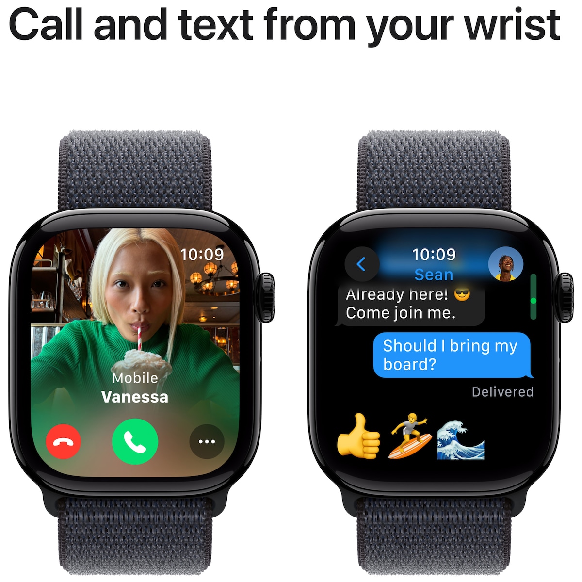 Apple Watch S10 42mm GPS (Sort Aluminium/Blekk Sport Loop)