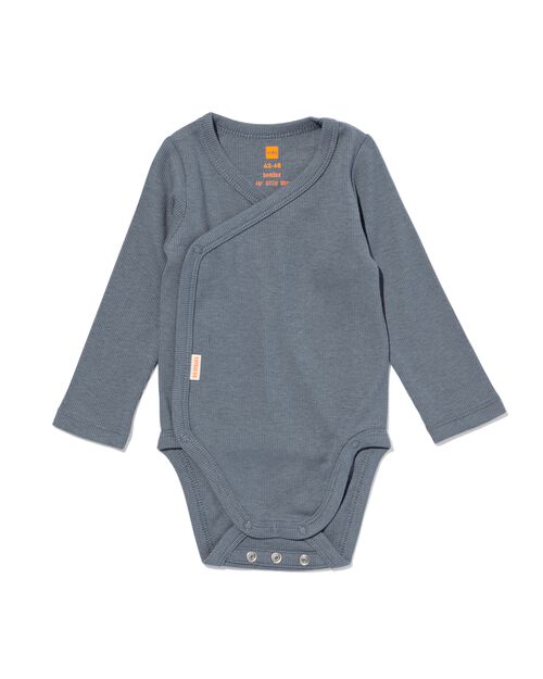 body croisé évolutif côtelé nouveau-né avec bambou stretch gris foncé