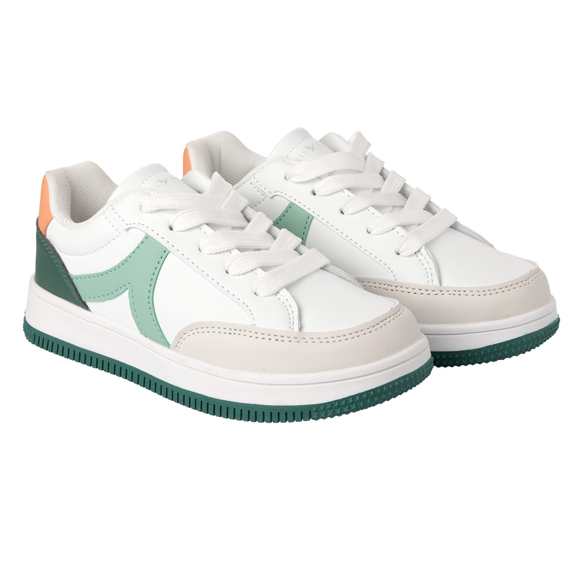 Jonas Nielsen Kinder Sneaker mit Farbteilern dunkelgrün / weiss / hellgrün