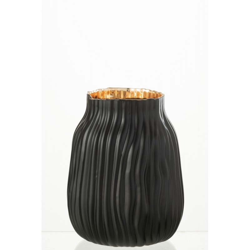 Vase en verre noir 16x16x20 cm