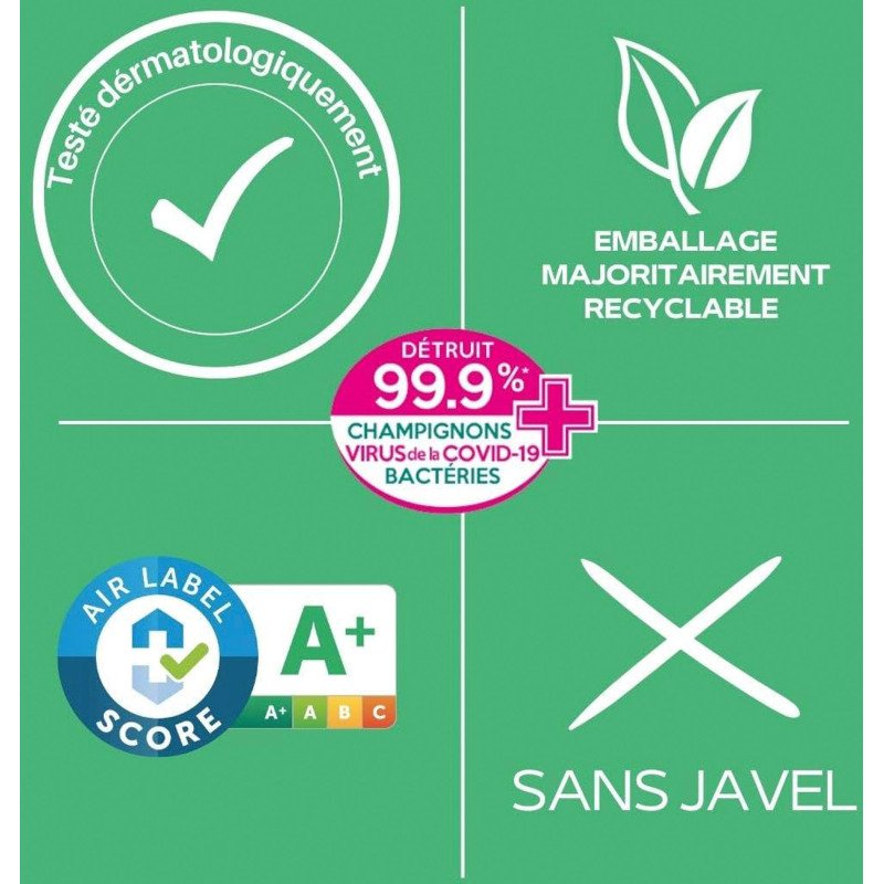 Nettoyant désinfectant multi-usages 4 en1 Sanytol - Flacon de 1 L