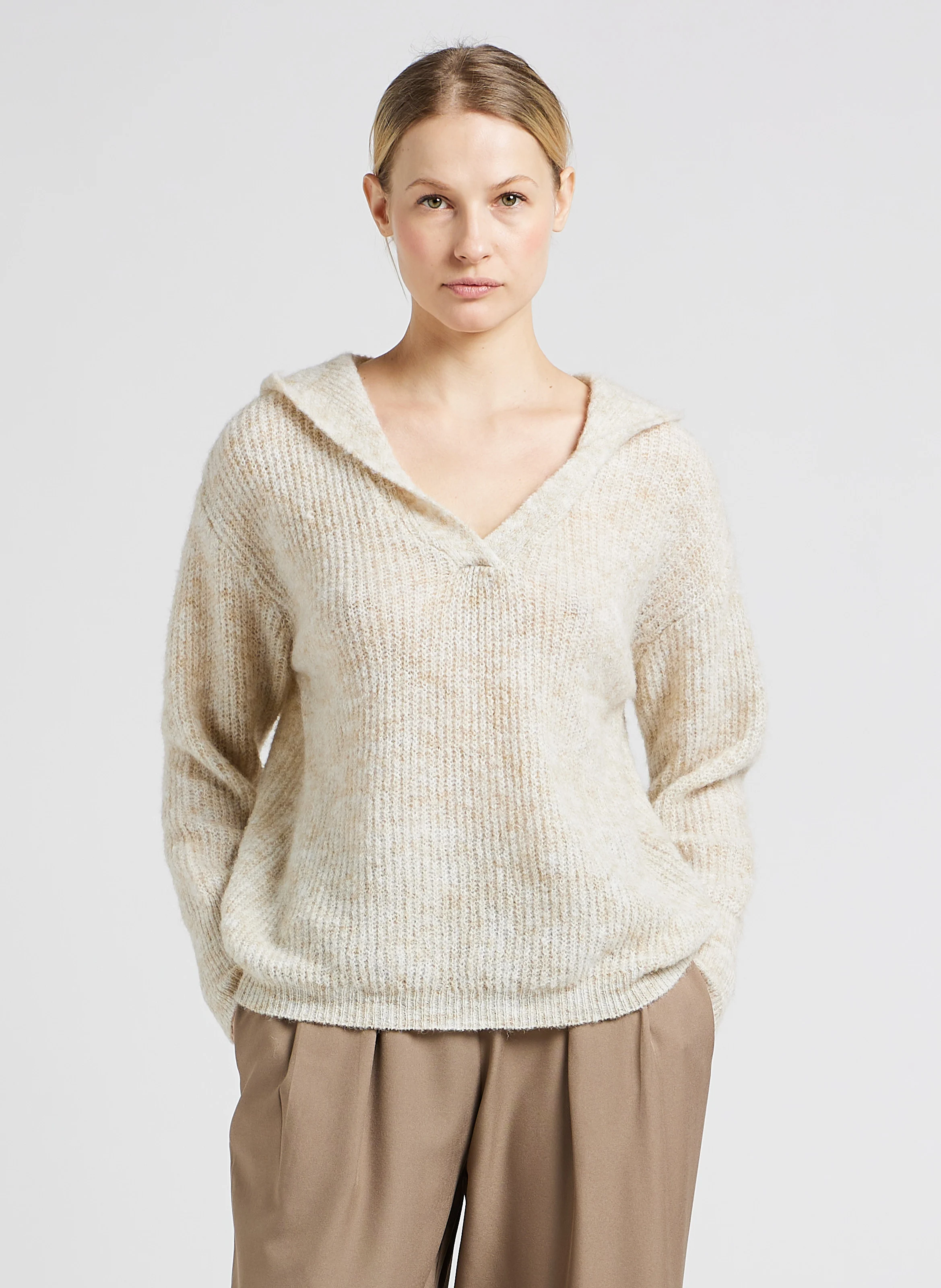 Pull à capuche | Beige