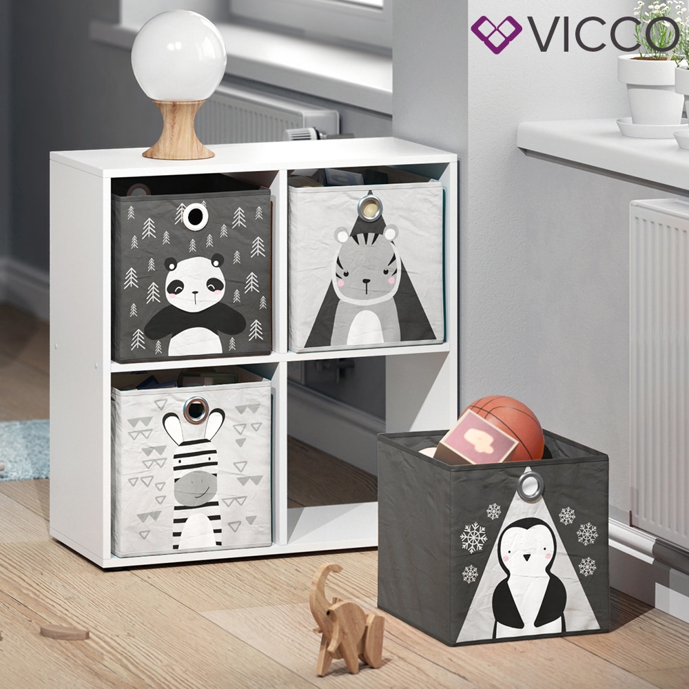 VICCO 2er Set Faltbox 30x30 cm Kinder Faltkiste Aufbewahrungsbox Regalkorb