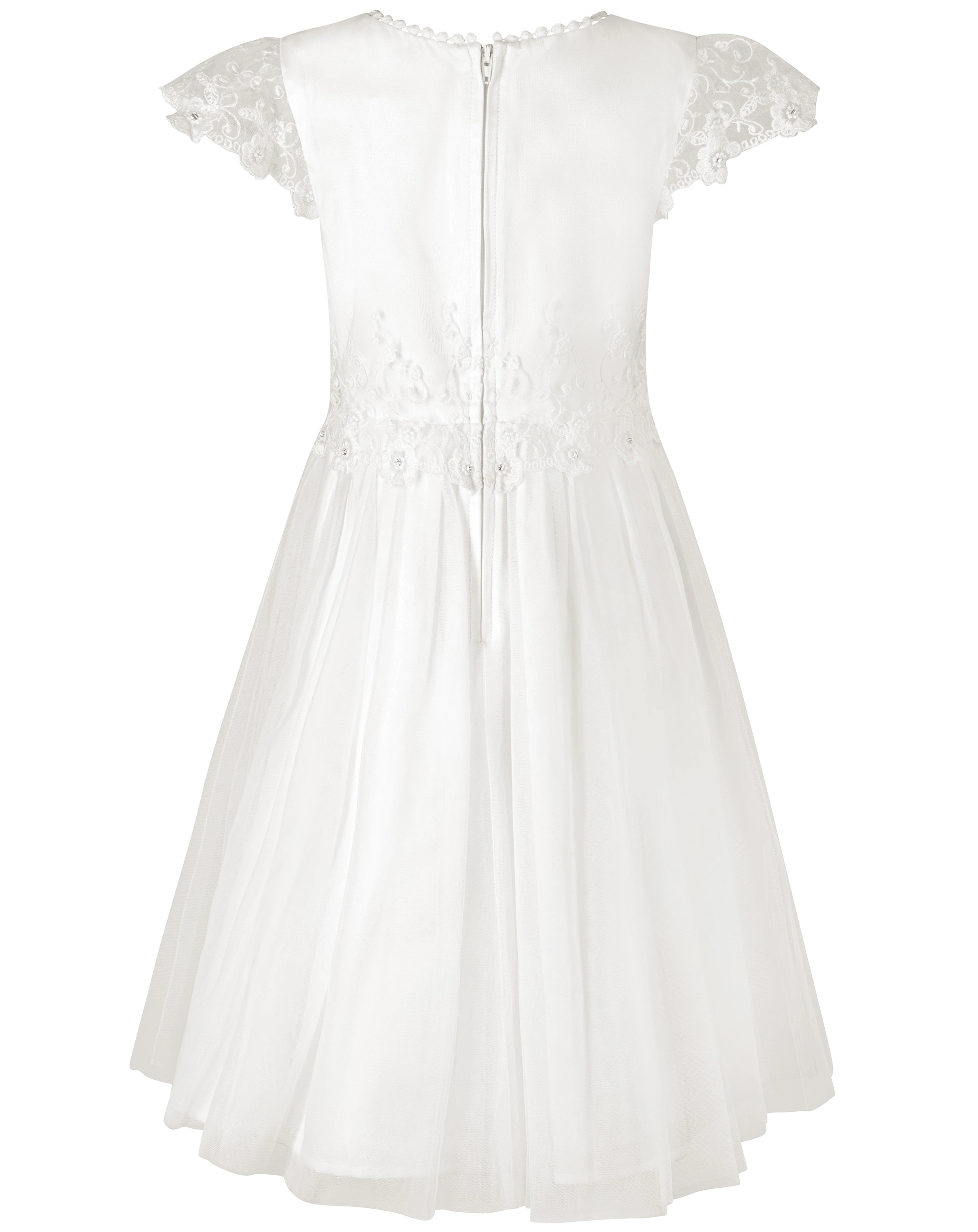 Kleid JULIA mit Flügelärmel in ecru
