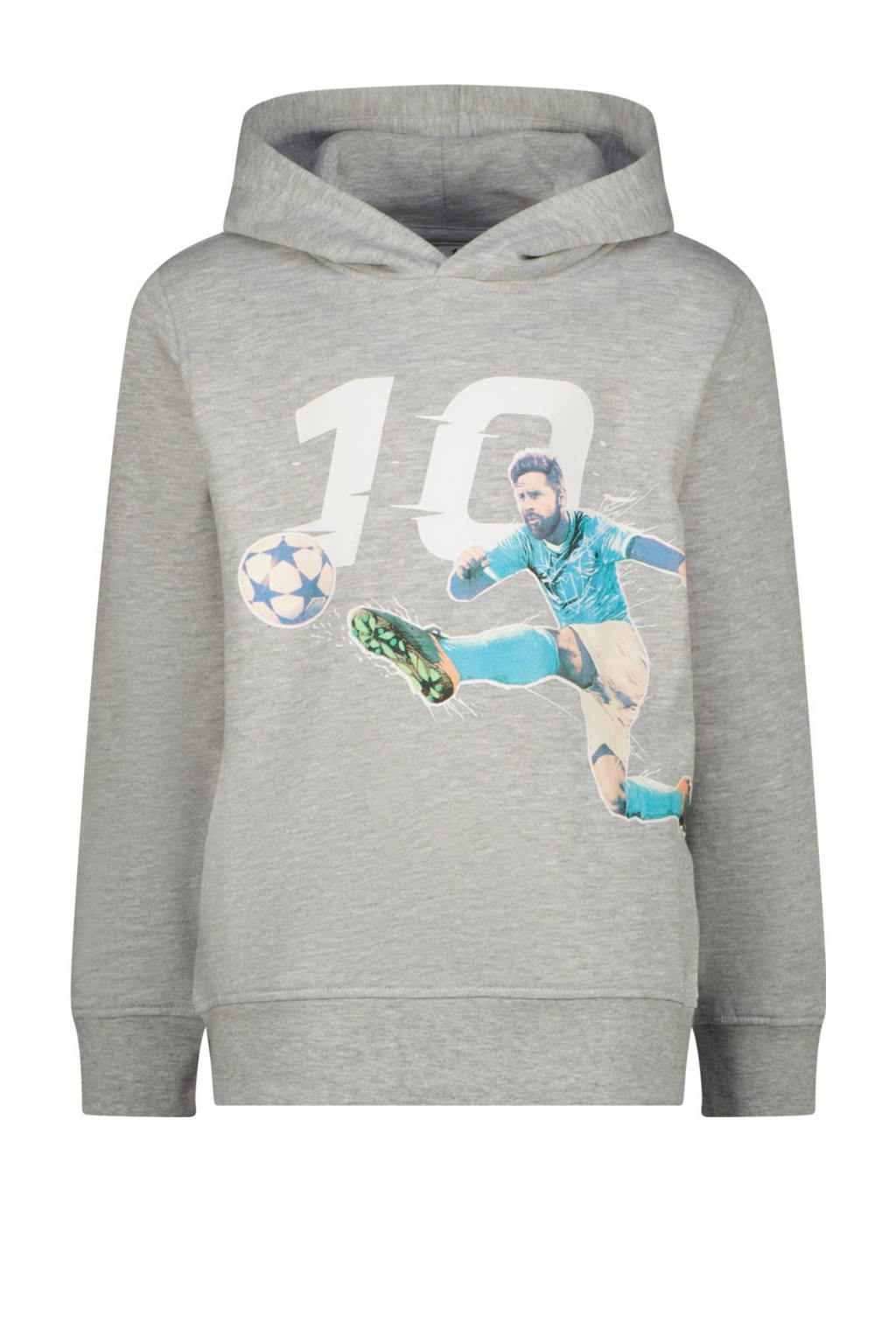 Messi hoodie Goal sweater met printopdruk grijs melange