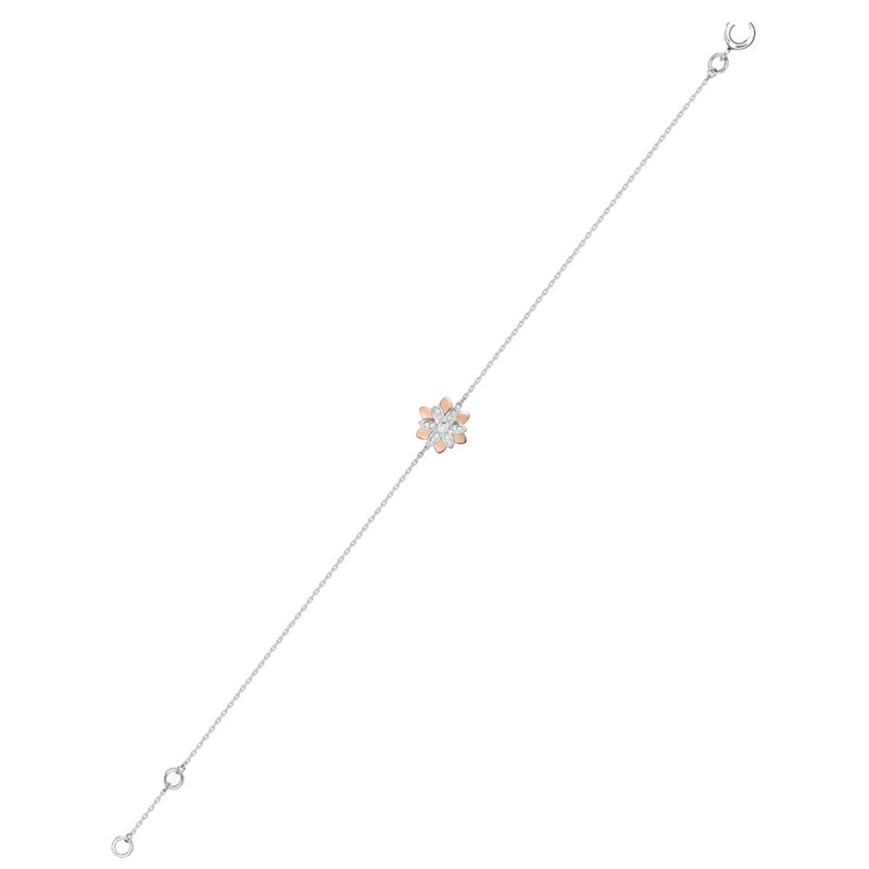 Bracelet Femme - Or 18 Carats - Diamant 0,05 Carats - Longueur : 18 cm