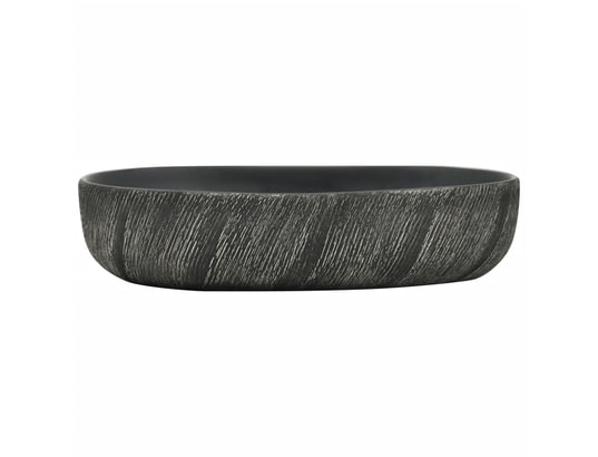 VIDAXL - Vasque à poser noir ovale 59x40x14 cm céramique