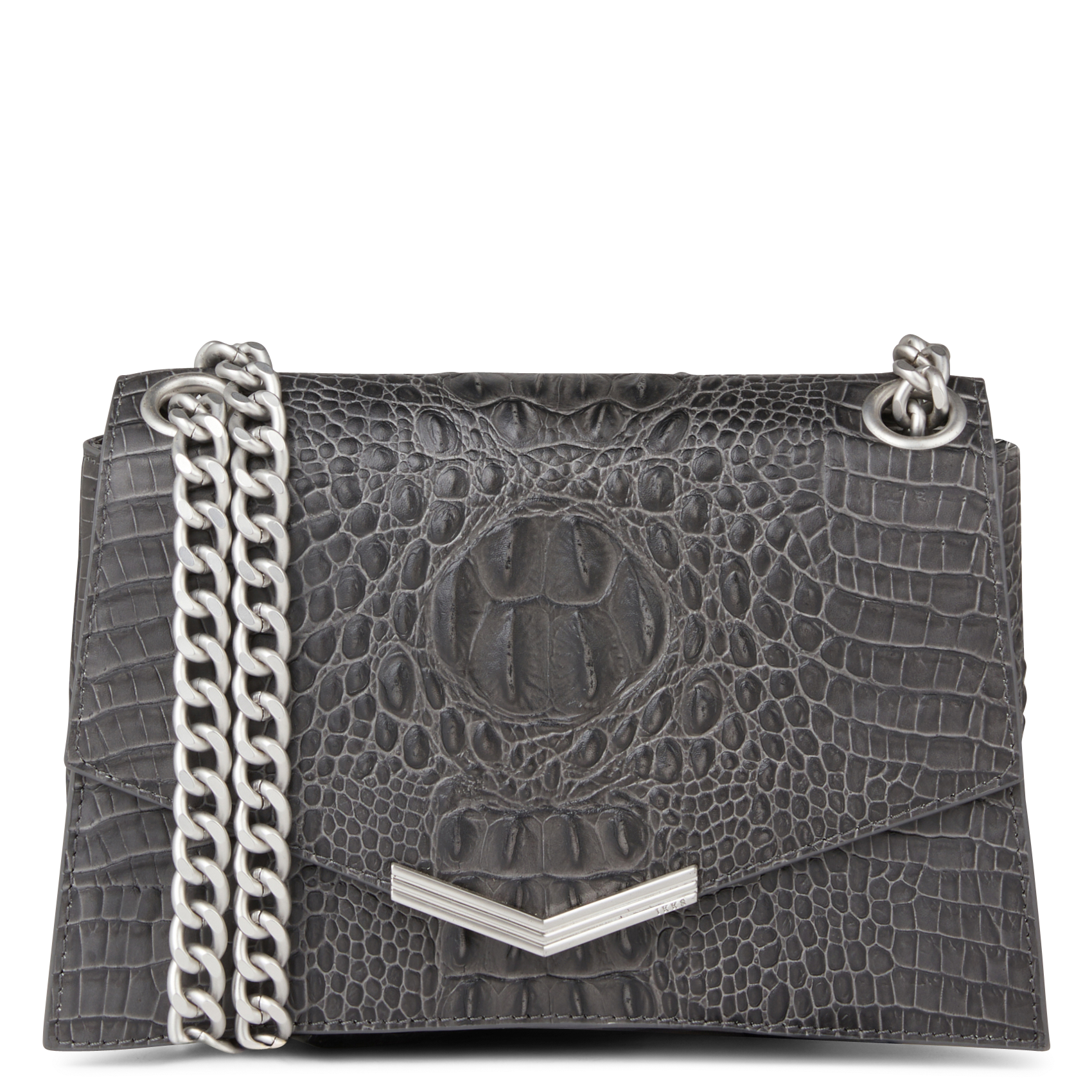THE ONE - Sac effet croco en cuir| Gris