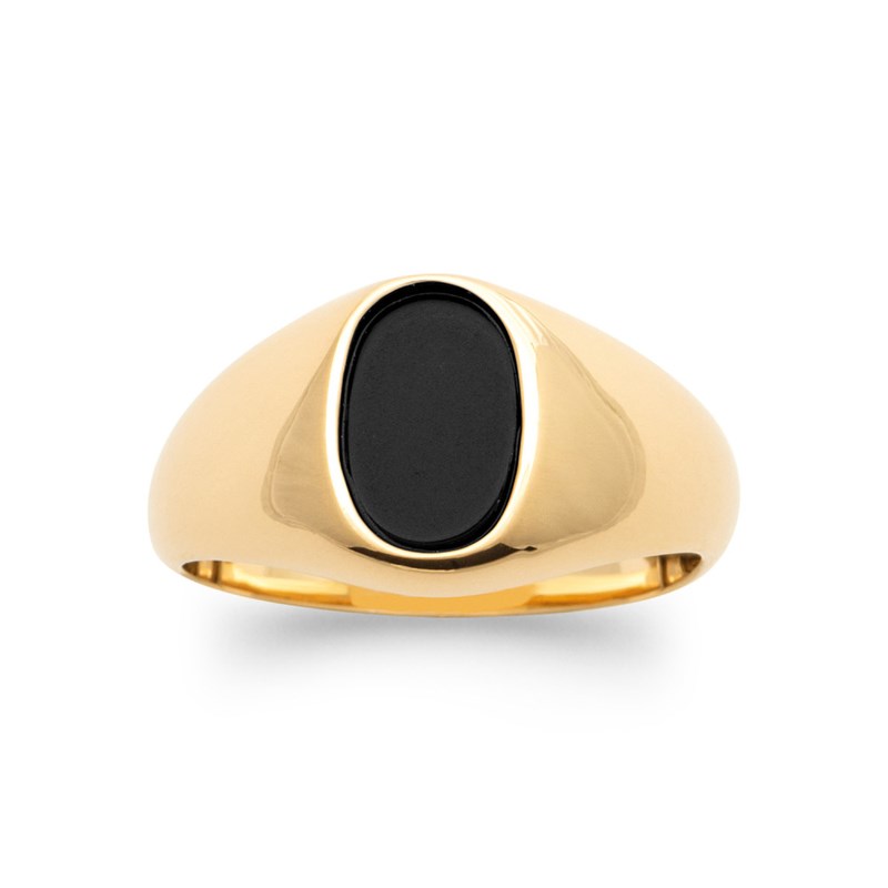 Bague Femme - Plaqué Or - Onyx synthétique