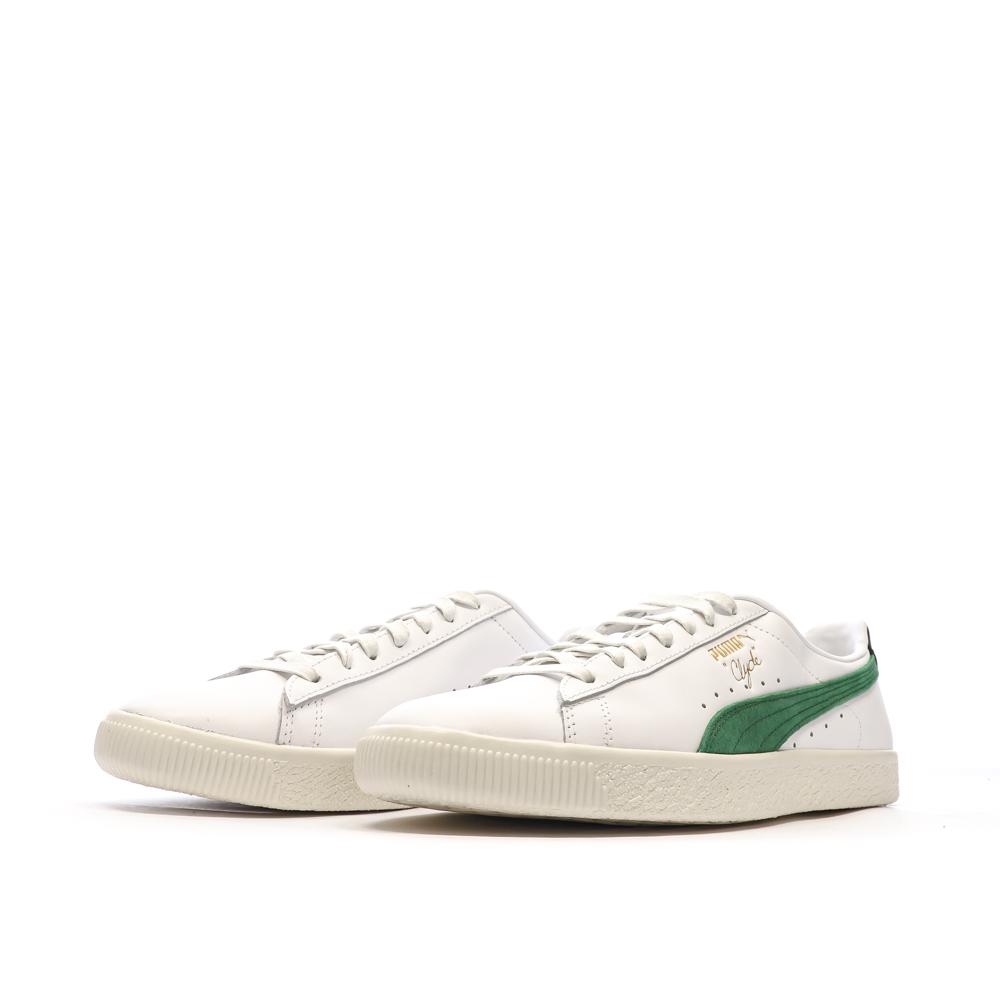Puma Baskets Blanches/Vertes Homme Puma Clyde Base