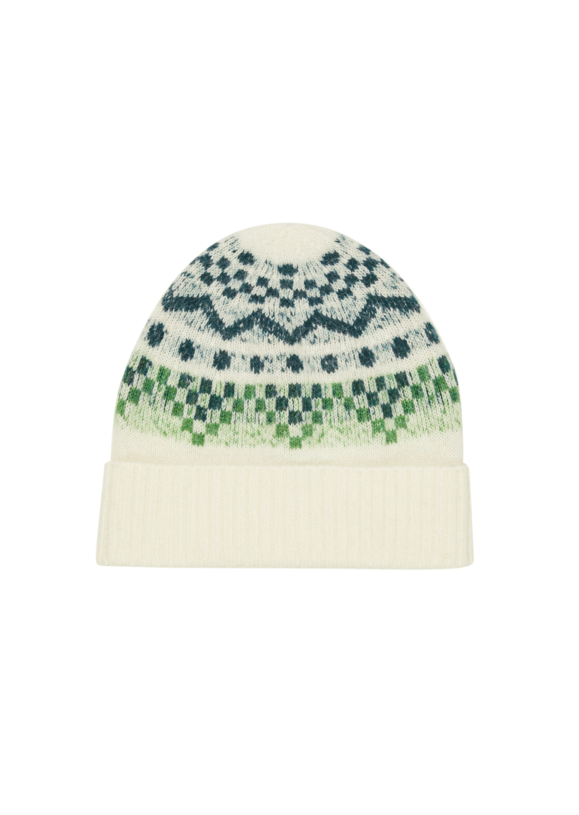 Jacquard-Mütze mit Baby-Alpakawolle