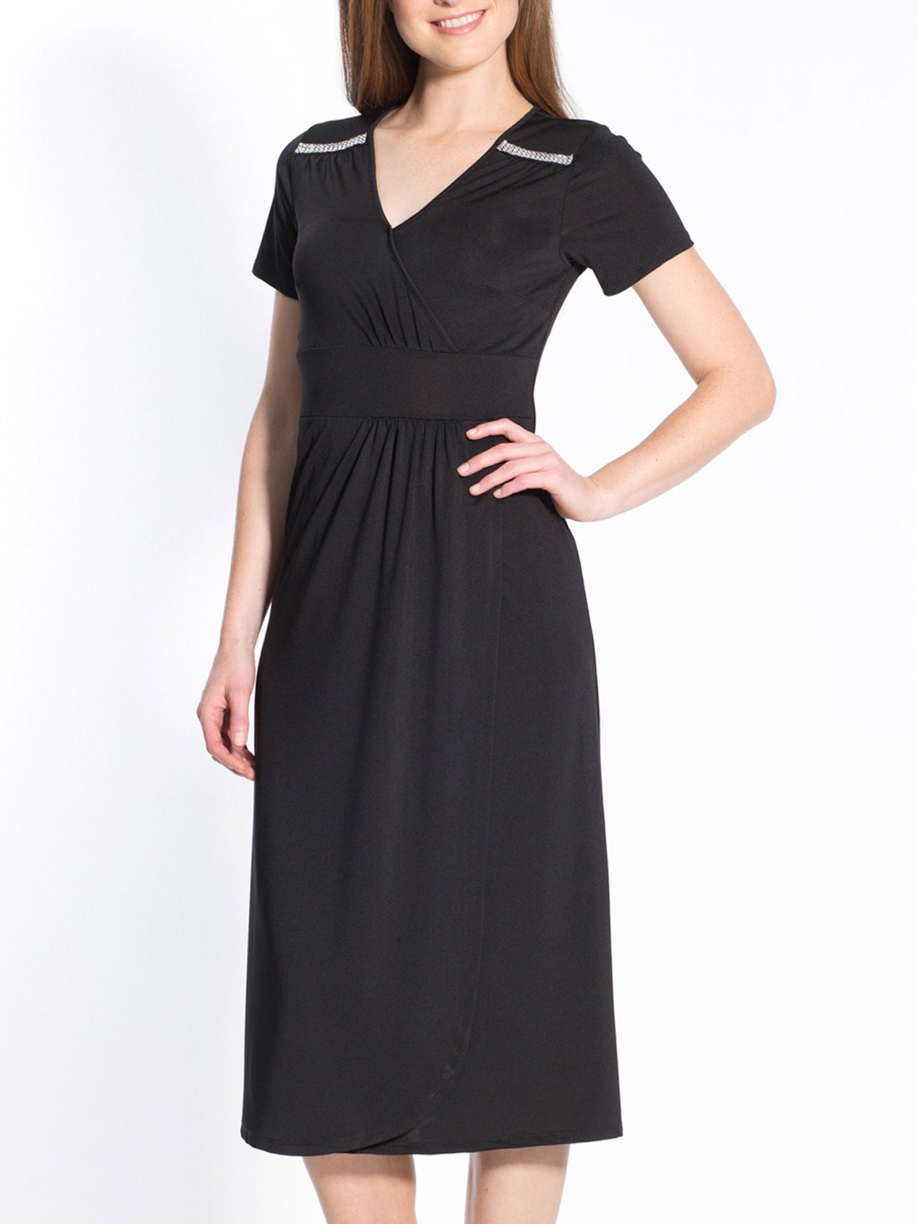 Robe à encolure V croisée