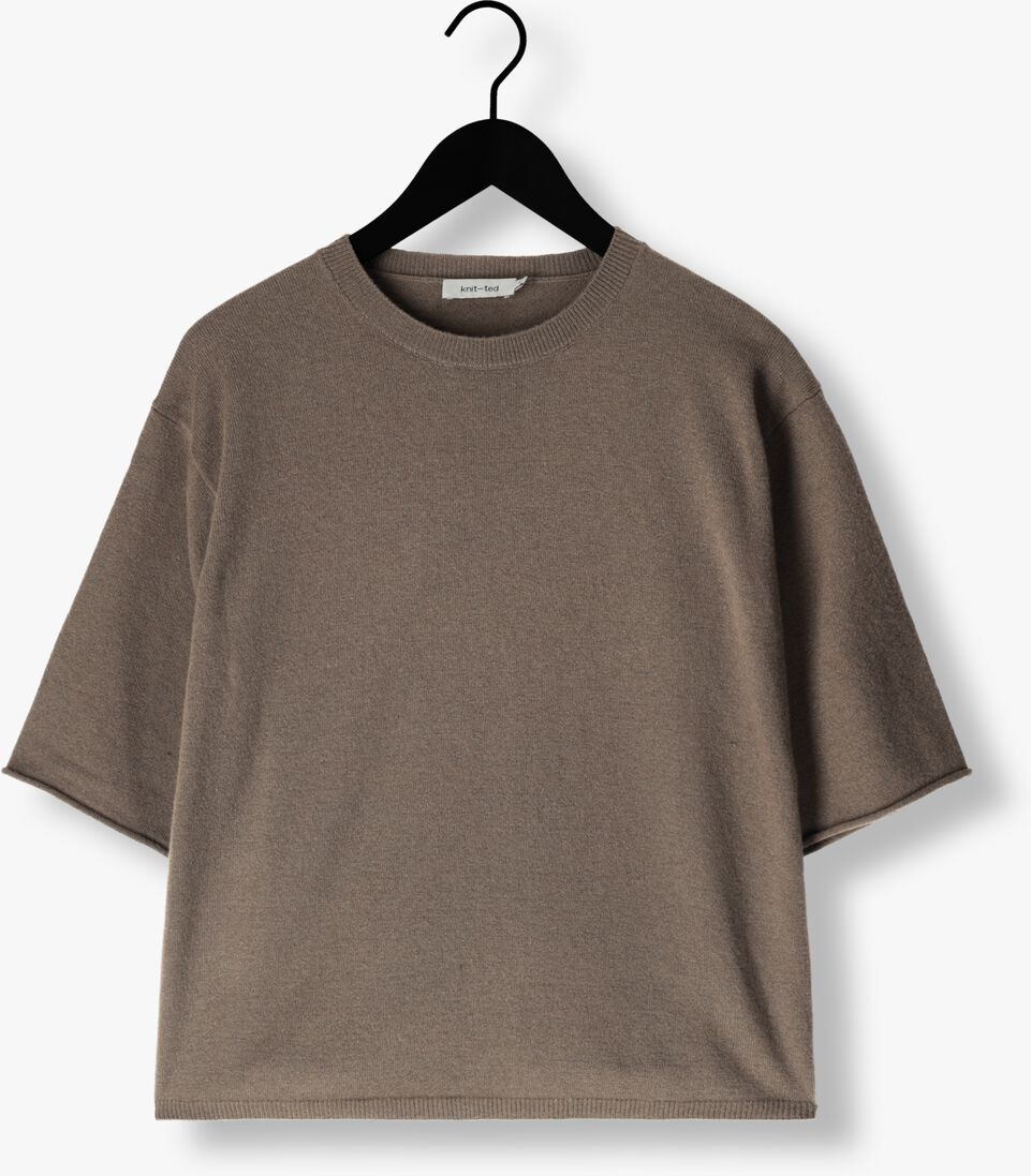 taupe knit-ted top mer