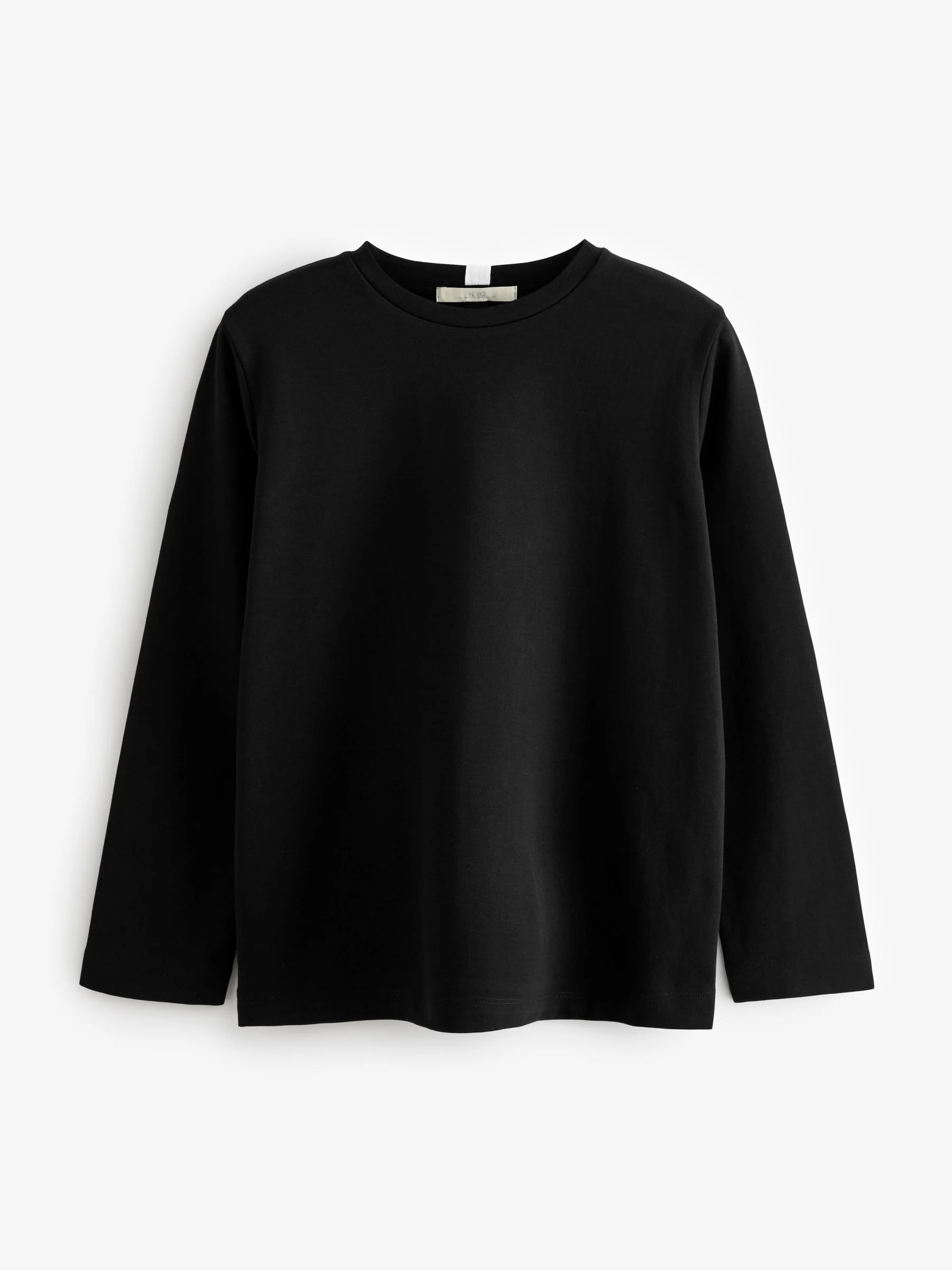 Zwart/wit - Dikke T-shirts met lange mouwen en ronde hals 2 stuks