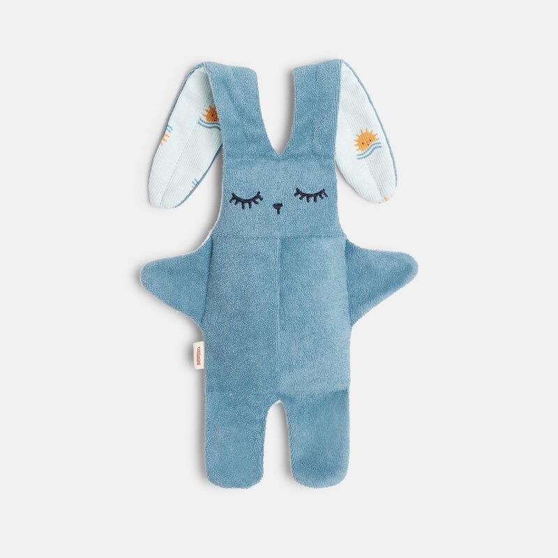 Doudou bébé garçon lapin bleu à motifs soleil Catimini Bleu
