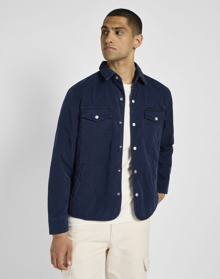 Lee QUILTED SHIRT JACKET Blå