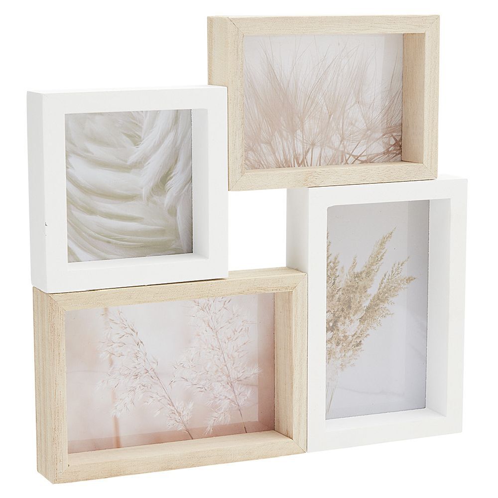 Pêle-mêle motif pampa blanc naturel 4 vues