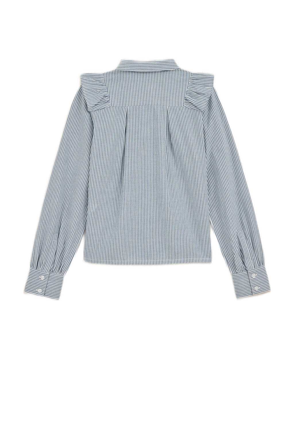 WE Fashion gestreepte blouse wit/blauw
