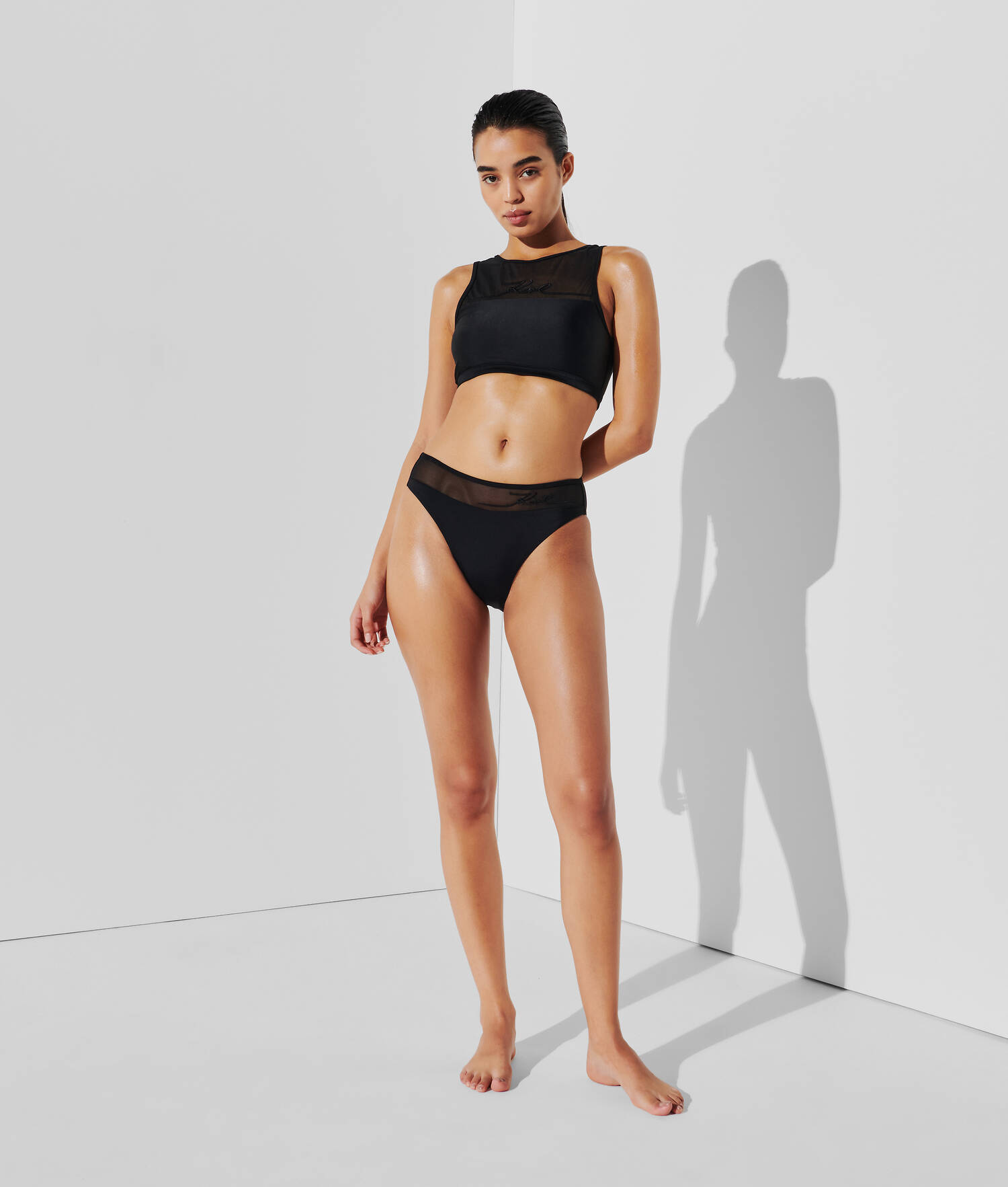 HAUT DE BIKINI À COL MONTANT K/SIGNATURE