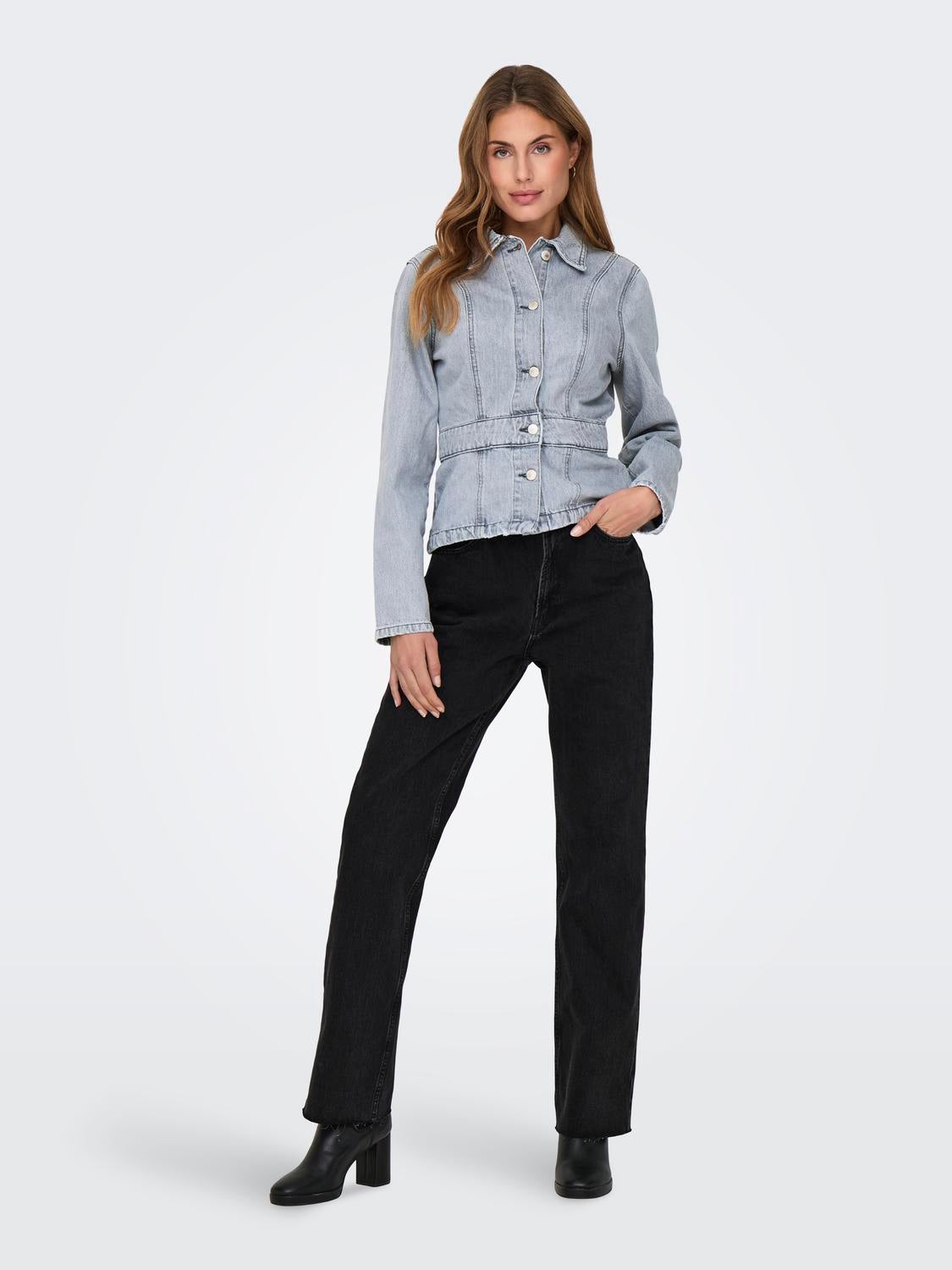 ONLRILEY Hohe Taille Gerade geschnitten Jeans Washed Black