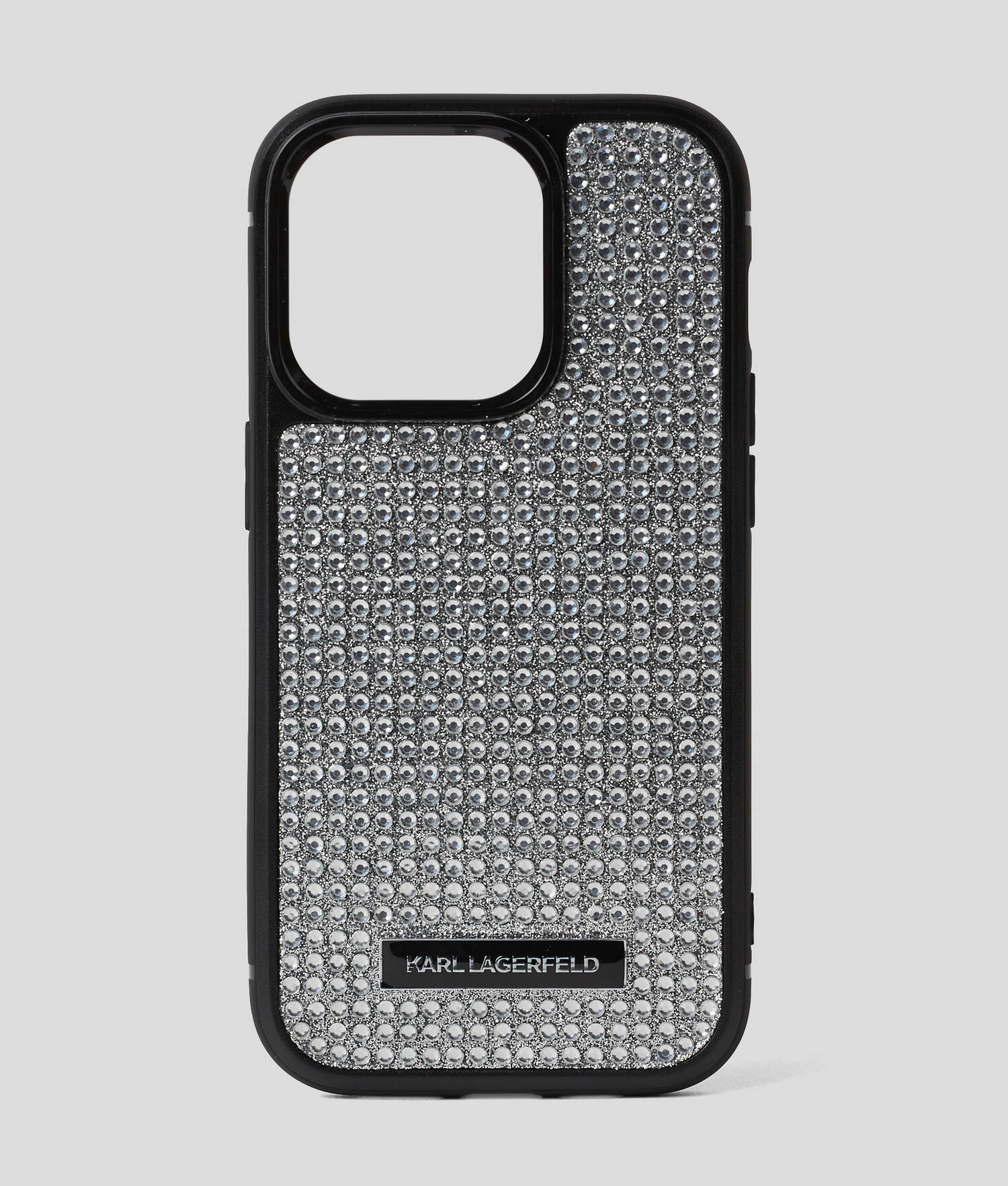 COQUE LOGO KARL AVEC STRASS POUR IPHONE 16 PRO MAX - Argent