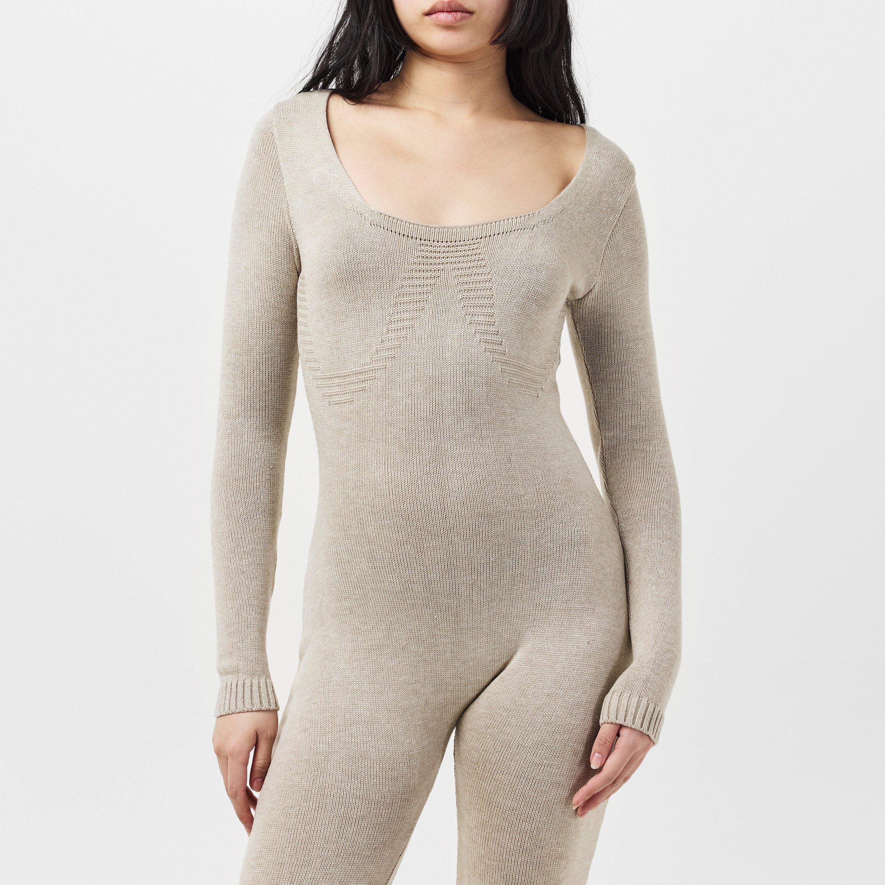 Missy Empire ME Knitted Long Sleeve Jumpsuit Womens