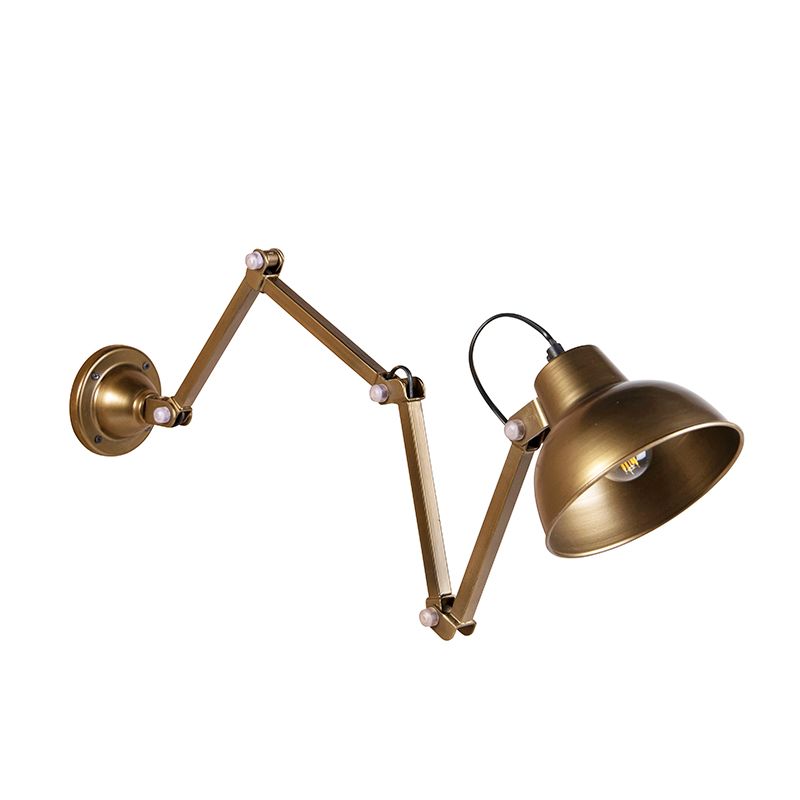 Industriële wandlamp messing verstelbaar - Avon
