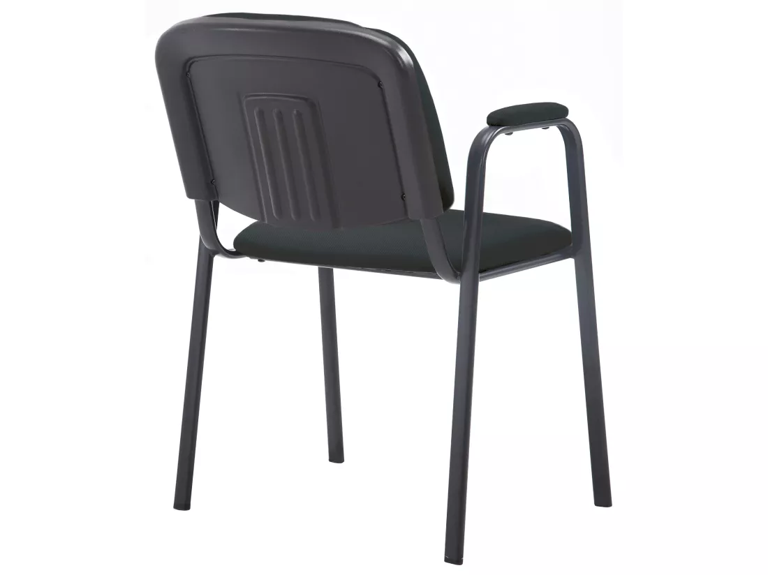 Chaise de conférence - Tissu & Métal noir mat - Noir - Ken Pro