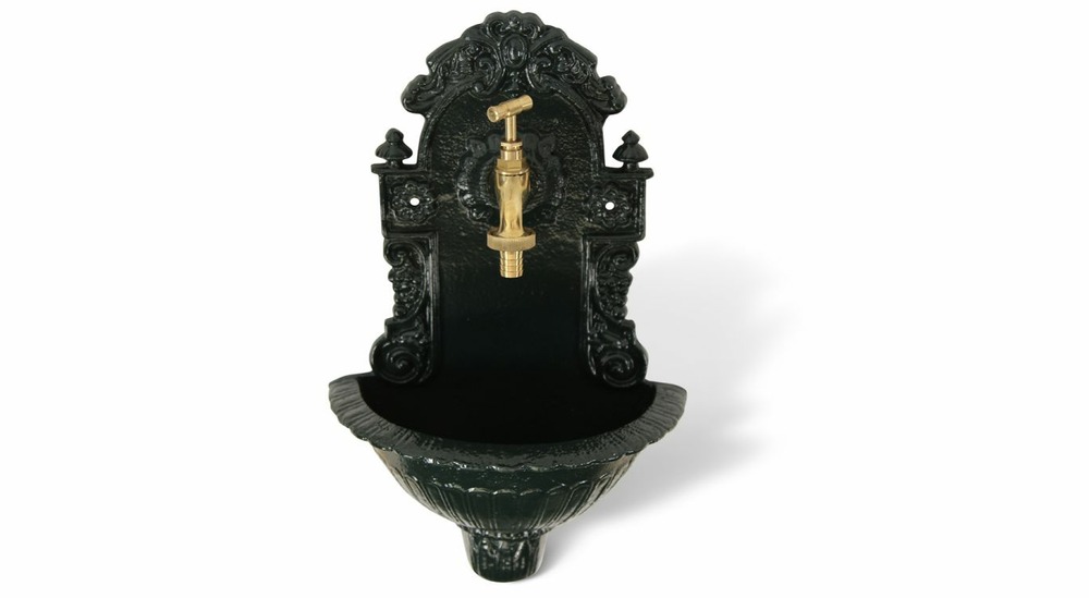 Fontaine de jardin fonte vert 24.5x12.5x40cm