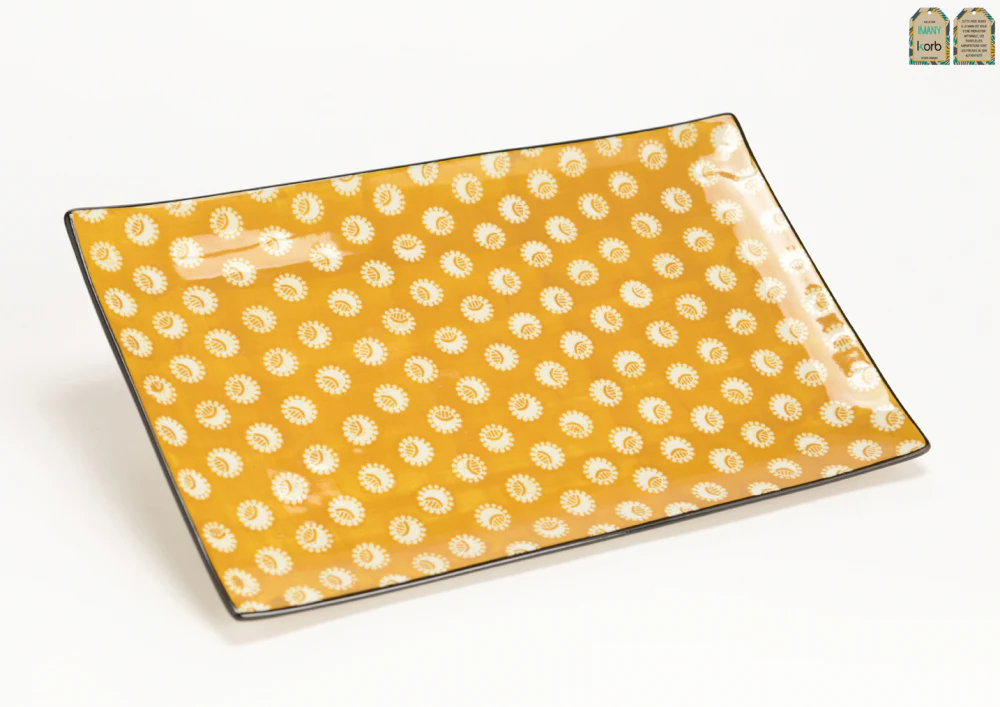 Plat rectangulaire imany 32 cm en grés Amadeus