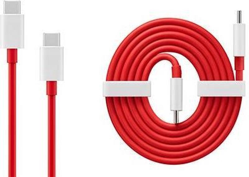 OnePlus - Warp Charge - USB Type-C Kabel - Rood/Wit - 1.5m