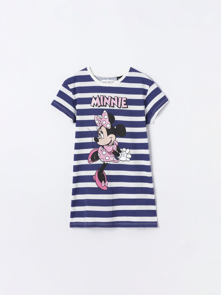 Vestido listrado da Minnie Mouse ©DS - Azul Marinho