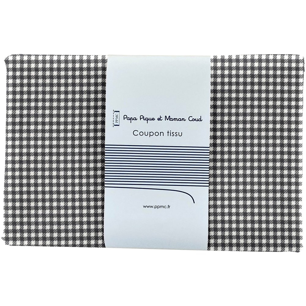 Coupon Tissu 1 M Vichy Noir