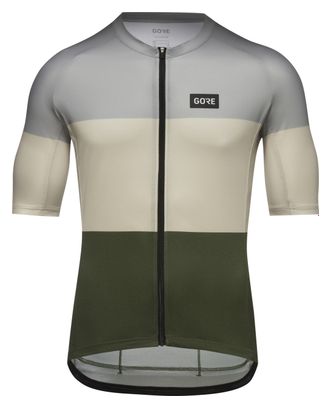 Maillot Manches Courtes Gore Wear Spirit Stripes Gris/Beige