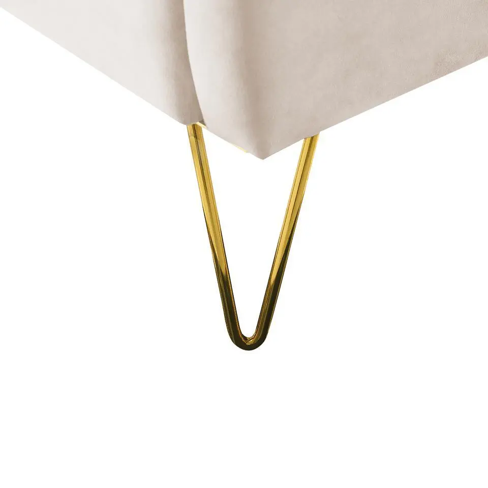AMBILLOU - Tweepersoonsbed - Goud - 140 x 200 cm - Fluweel