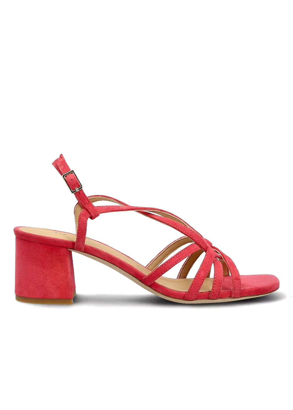 SANDALE AMBRE VELOURS FRAMBOISE