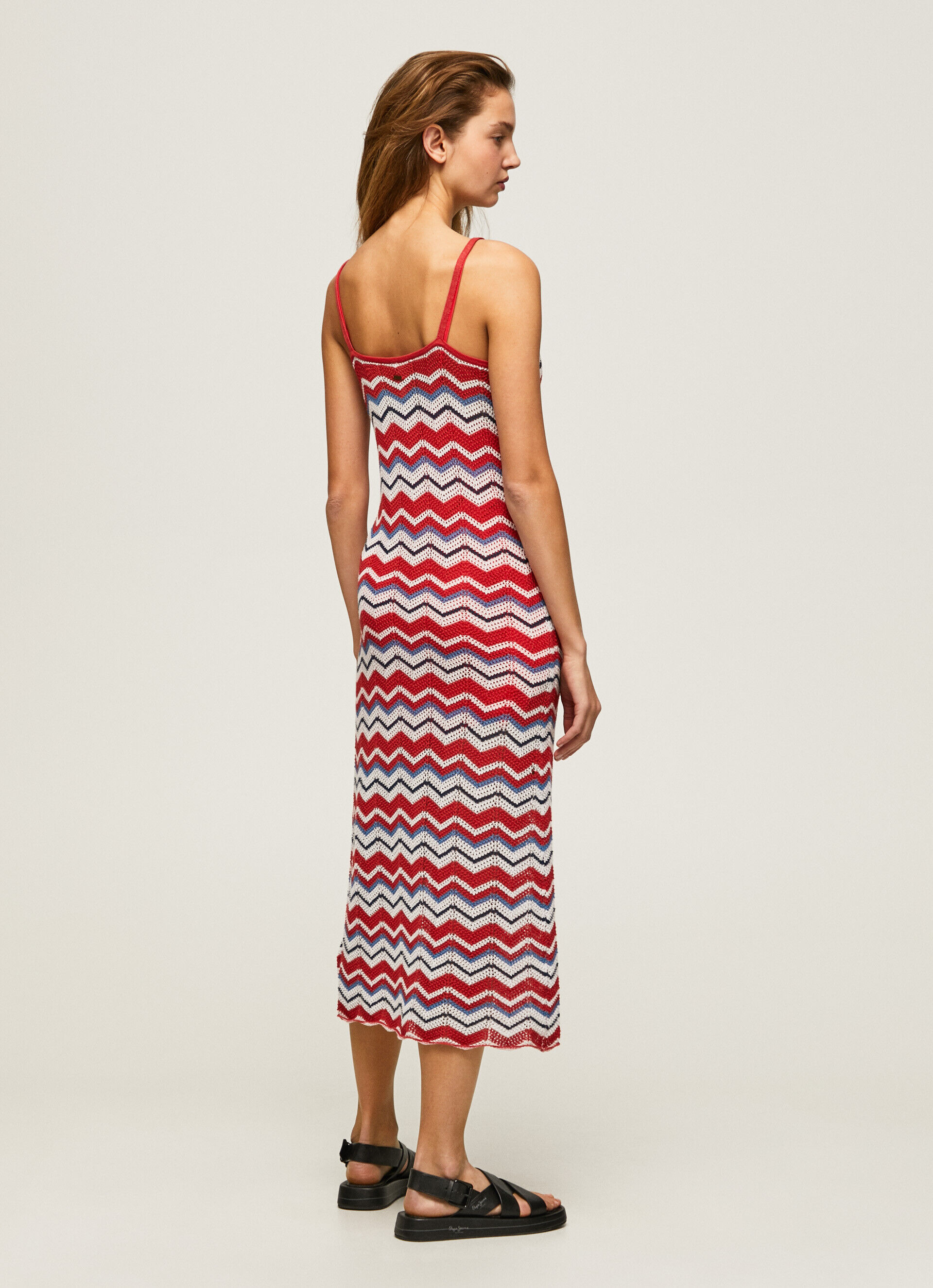 VESTIDO DE TRICÔ FRIDA ZIG-ZAG - vermelho estúdio