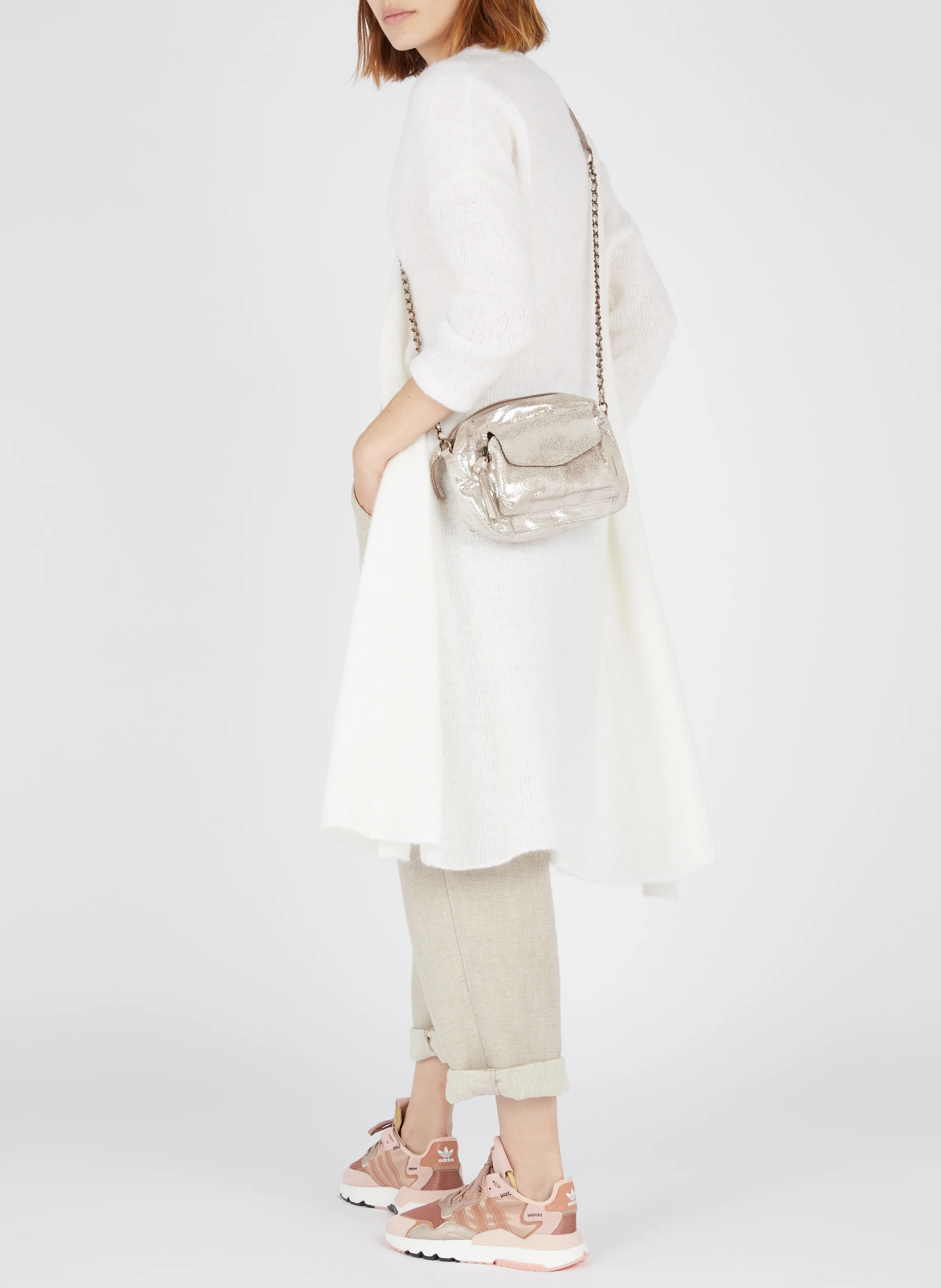 NAINA - Sac bandoulière en cuir | Argent