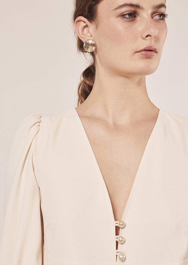 Robe Rolisécrue en crêpe