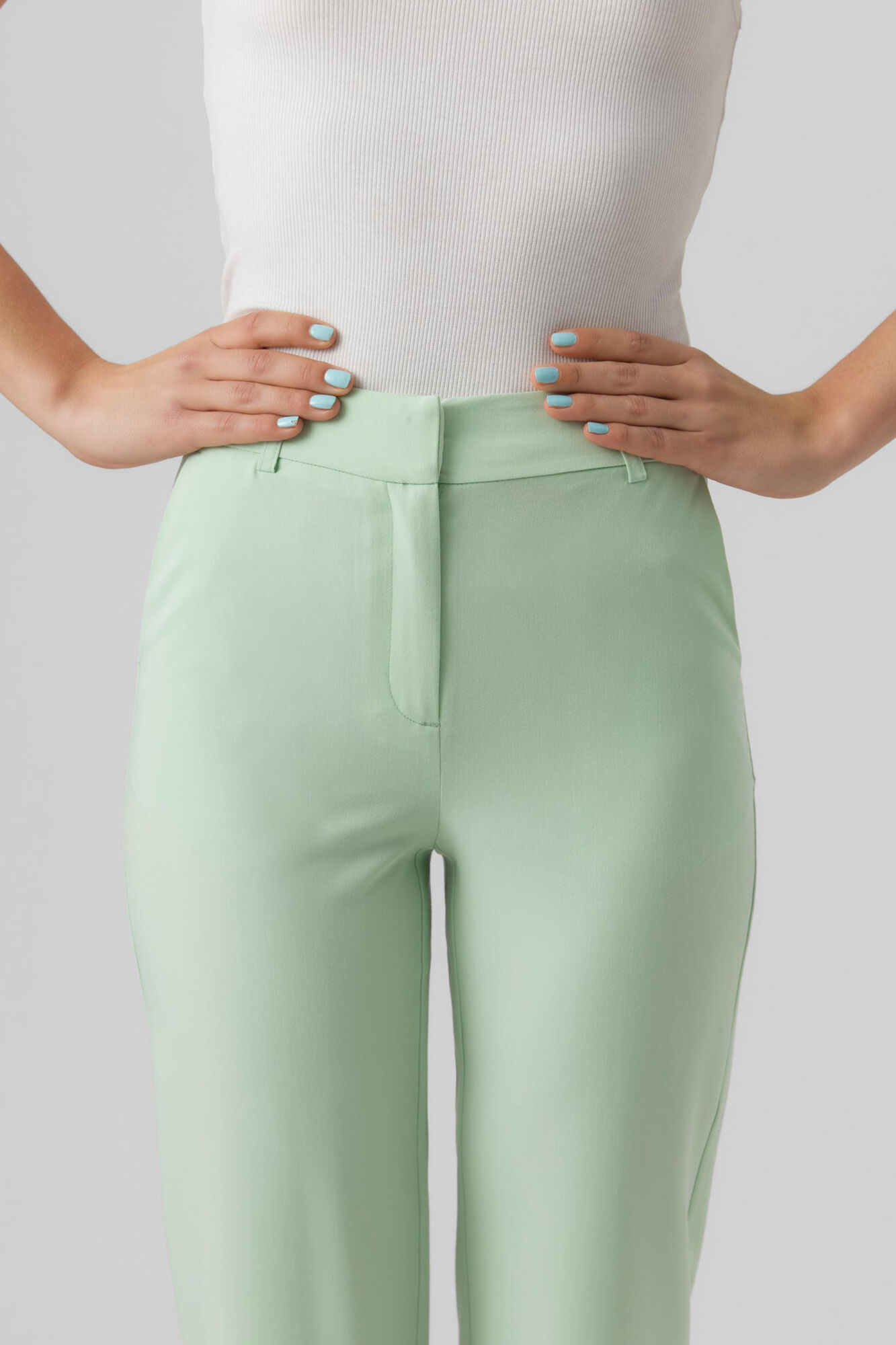 Calça social feminina com dois bolsos - Verde
