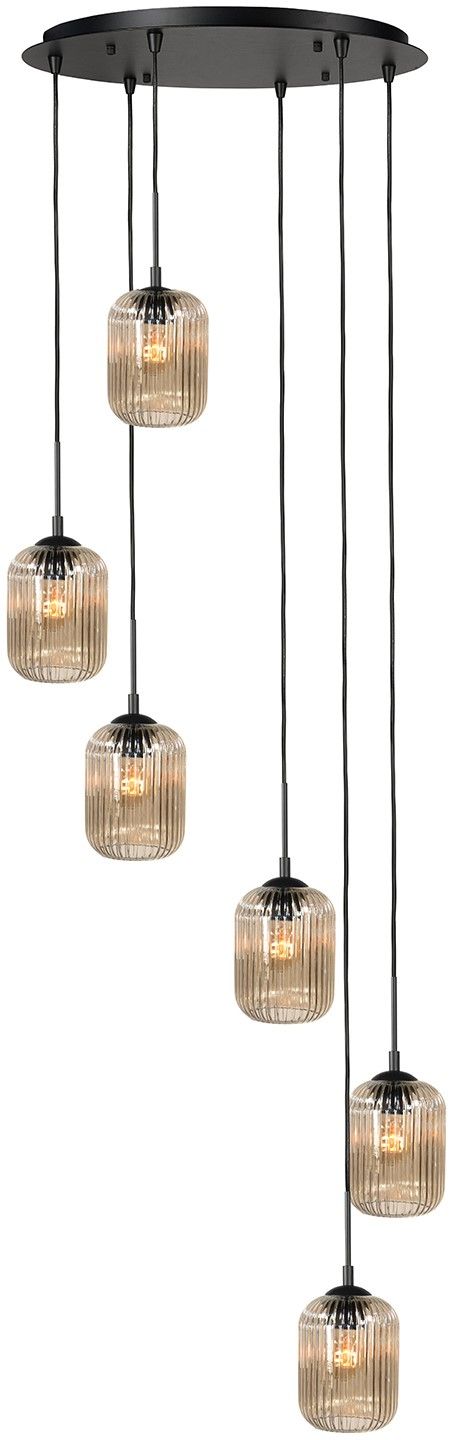 Hanglamp Amberglas Castel ⌀50  x H160 cm