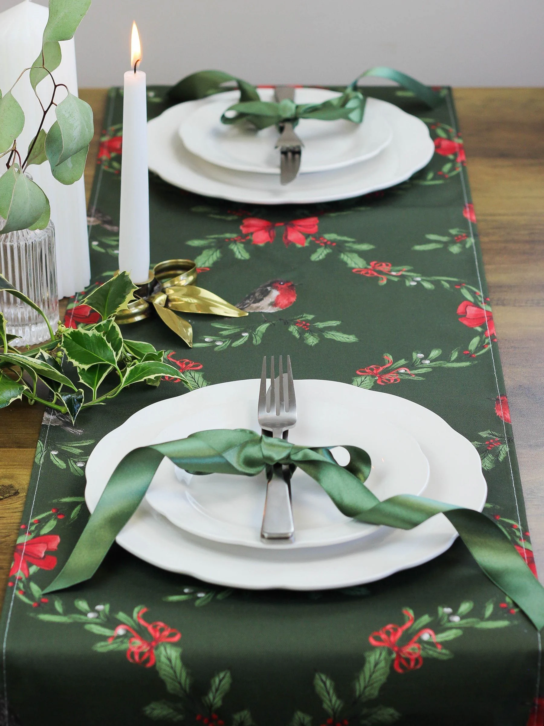 Avalon wonen tafel met slingers 100% katoenen kerstloper