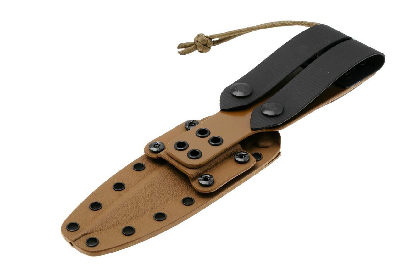Spartan Blades Moros SB53DEGRKYTN Flat Dark Earth, Green Micarta, survivalmes, kydex schede