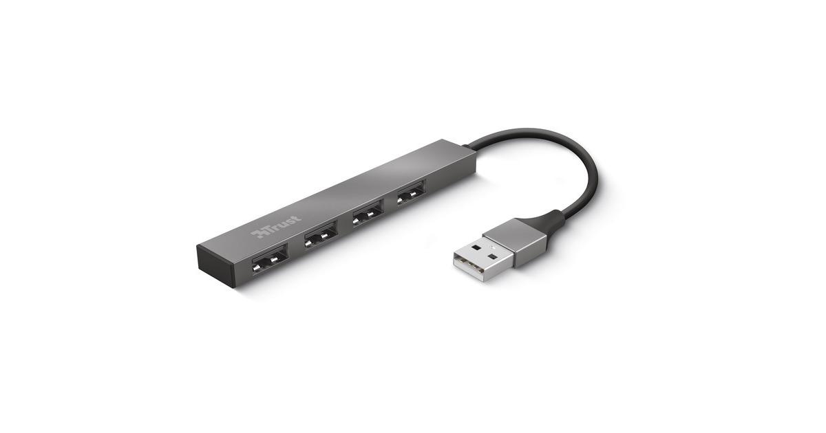 TrustHalyx Aluminium 4-Port Mini USB Hub usb-hub  (Aluminium)