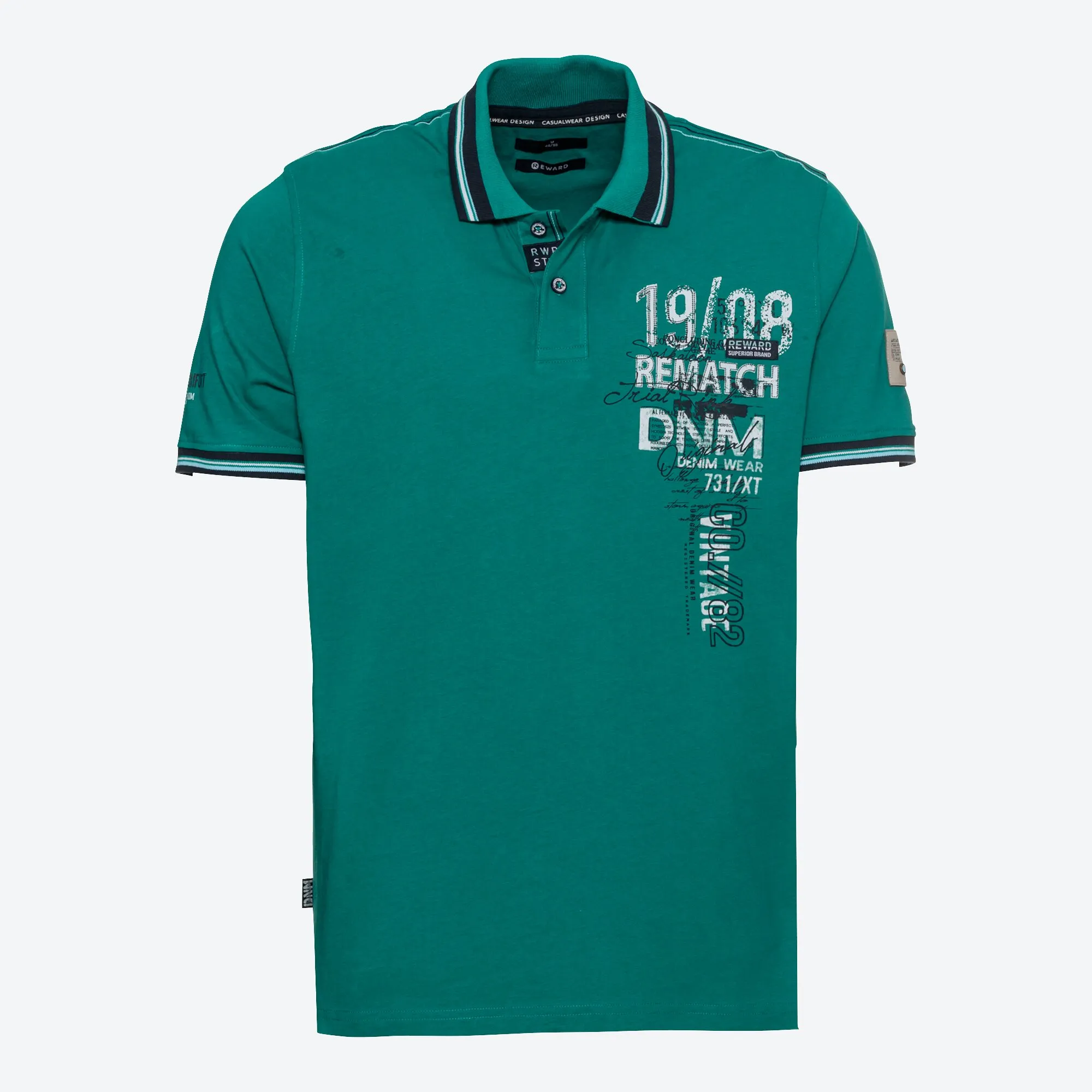 Herren-Poloshirt mit Kontrast-Streifen