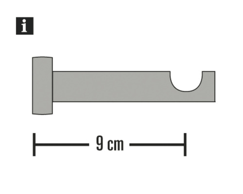 Enkelsporige wandbeugel voor Kira, zilver, Ø 19 mm