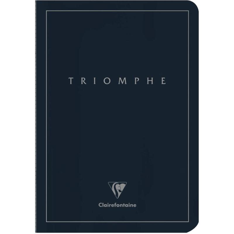 Triomphe PLATINUM carnet piqûre textile A5 96 pages uni papier ivoire 90 g - Bleu