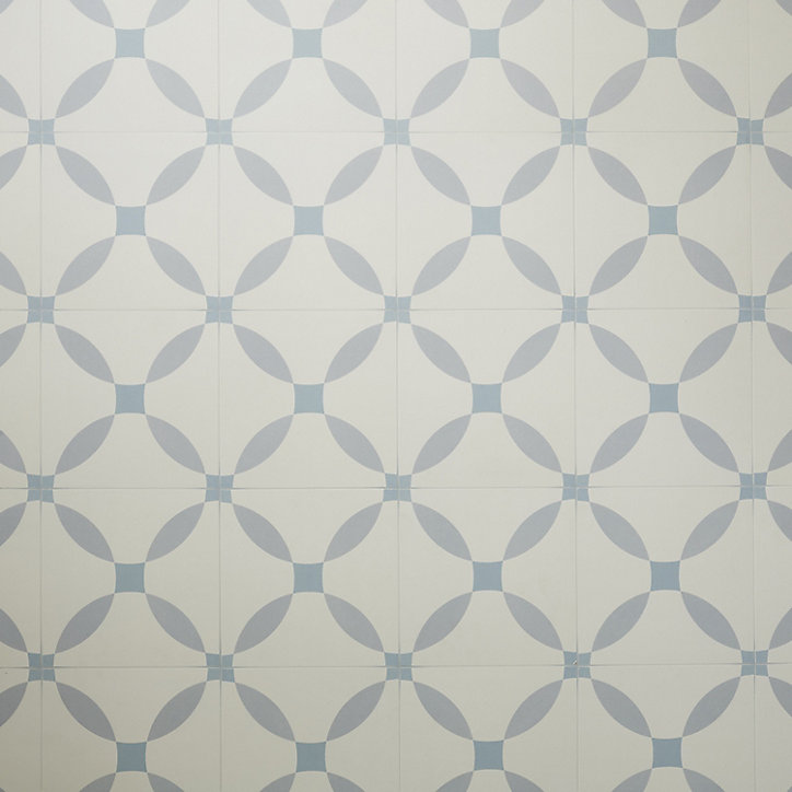 Carrelage sol et mur intérieur Hydrolic effet carreau de ciment décor calisson bleu L. 20 x l. 20 x Ep. 1 cm Colours