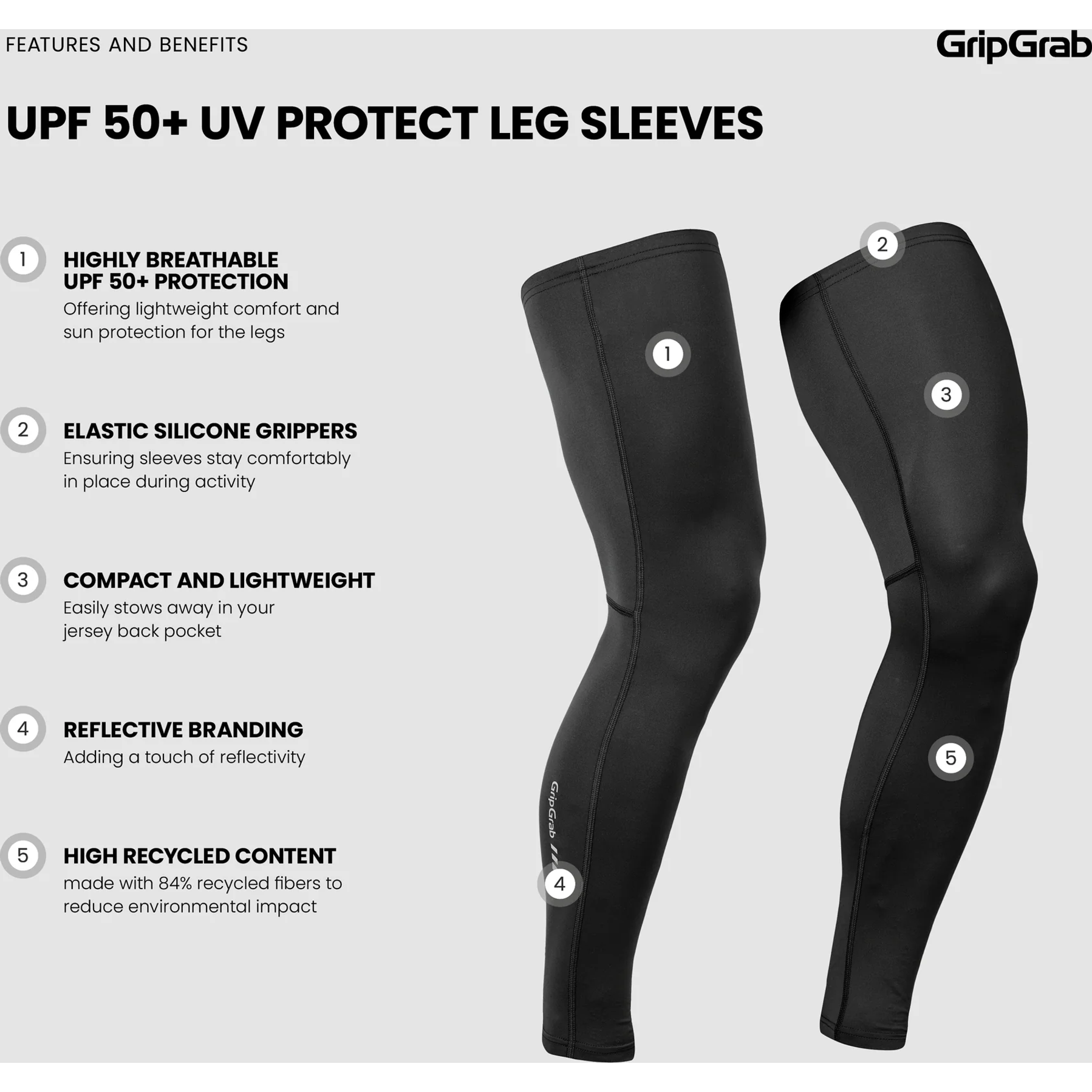 GripGrab UPF50+ UV Beschermende Beenstukken